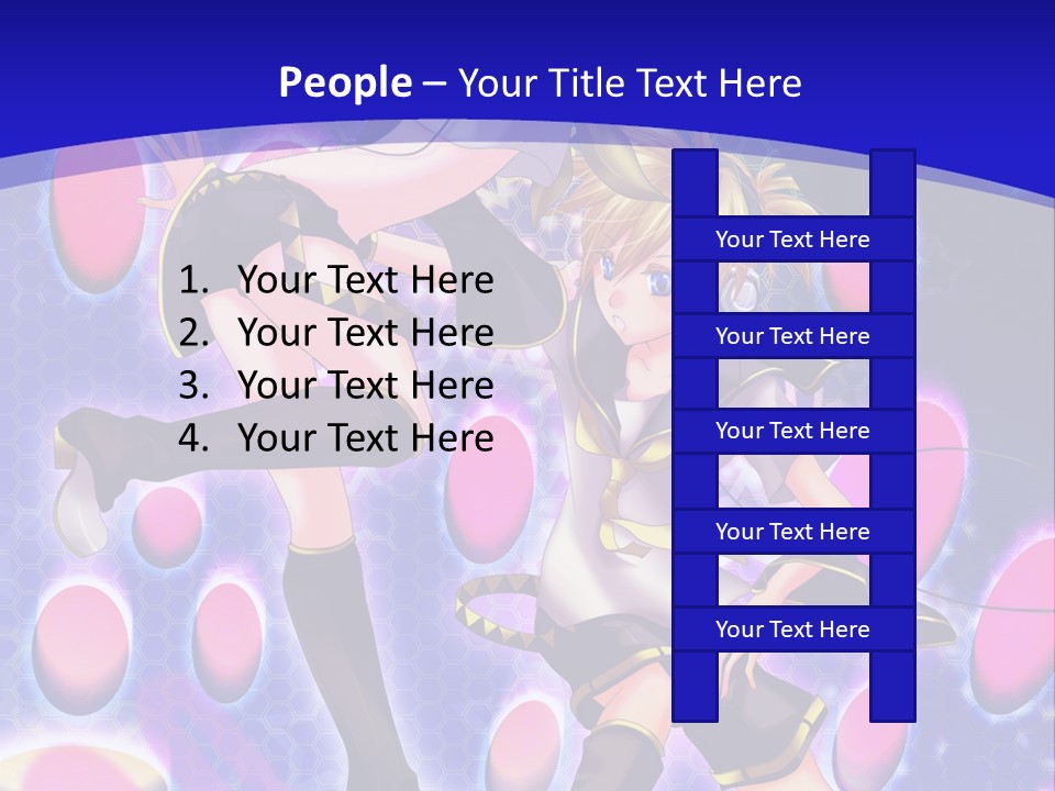 A Couple Of Anime Characters In Front Of A Blue Background PowerPoint Template