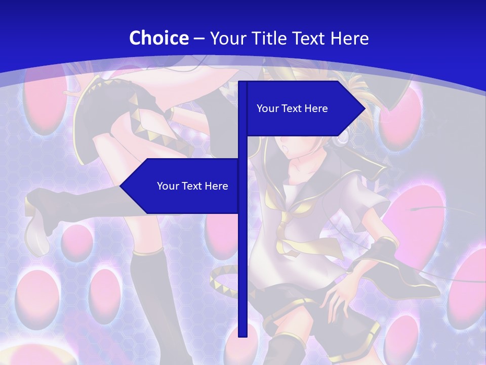 A Couple Of Anime Characters In Front Of A Blue Background PowerPoint Template