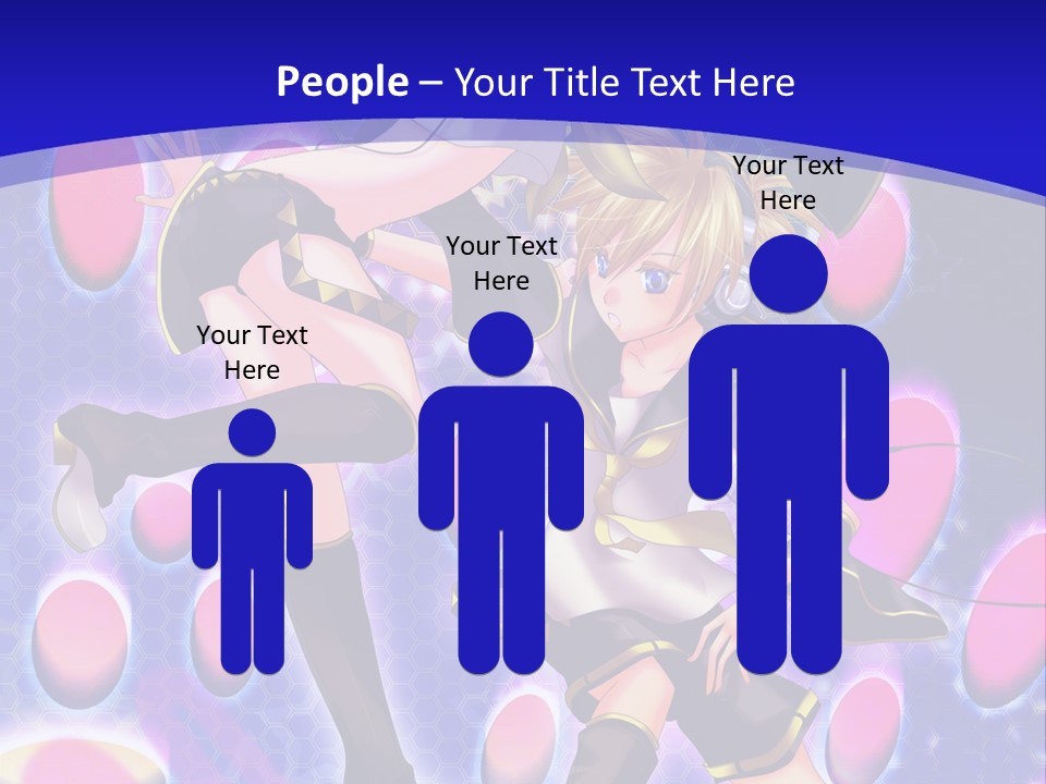 A Couple Of Anime Characters In Front Of A Blue Background PowerPoint Template