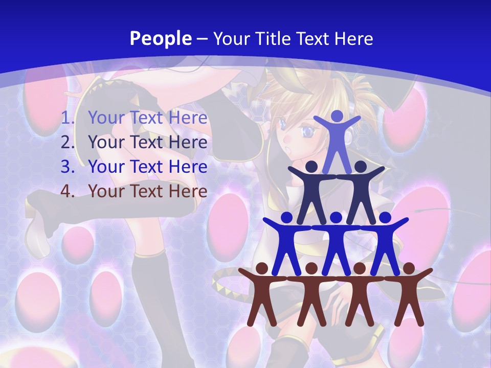 A Couple Of Anime Characters In Front Of A Blue Background PowerPoint Template