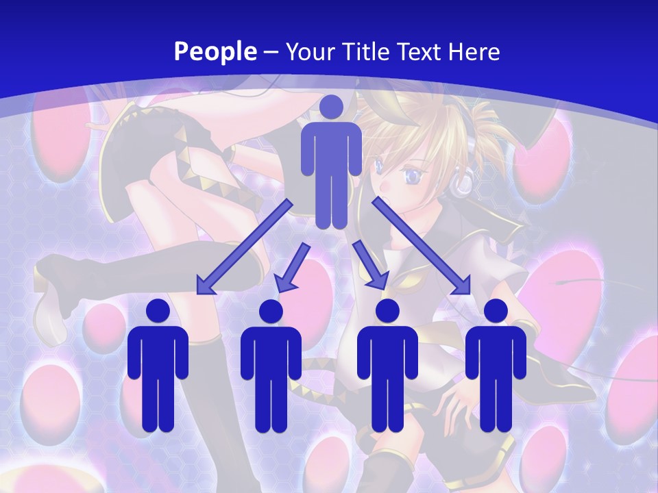 A Couple Of Anime Characters In Front Of A Blue Background PowerPoint Template