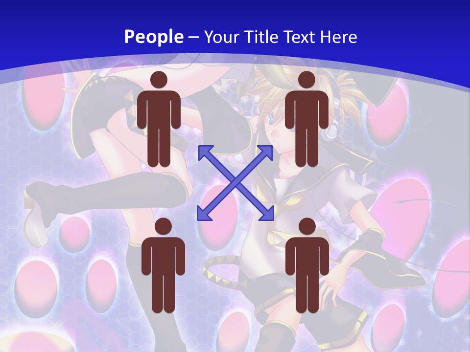 A Couple Of Anime Characters In Front Of A Blue Background PowerPoint Template