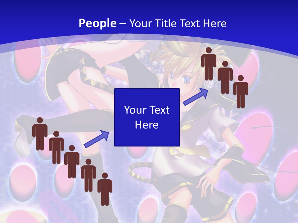 A Couple Of Anime Characters In Front Of A Blue Background PowerPoint Template