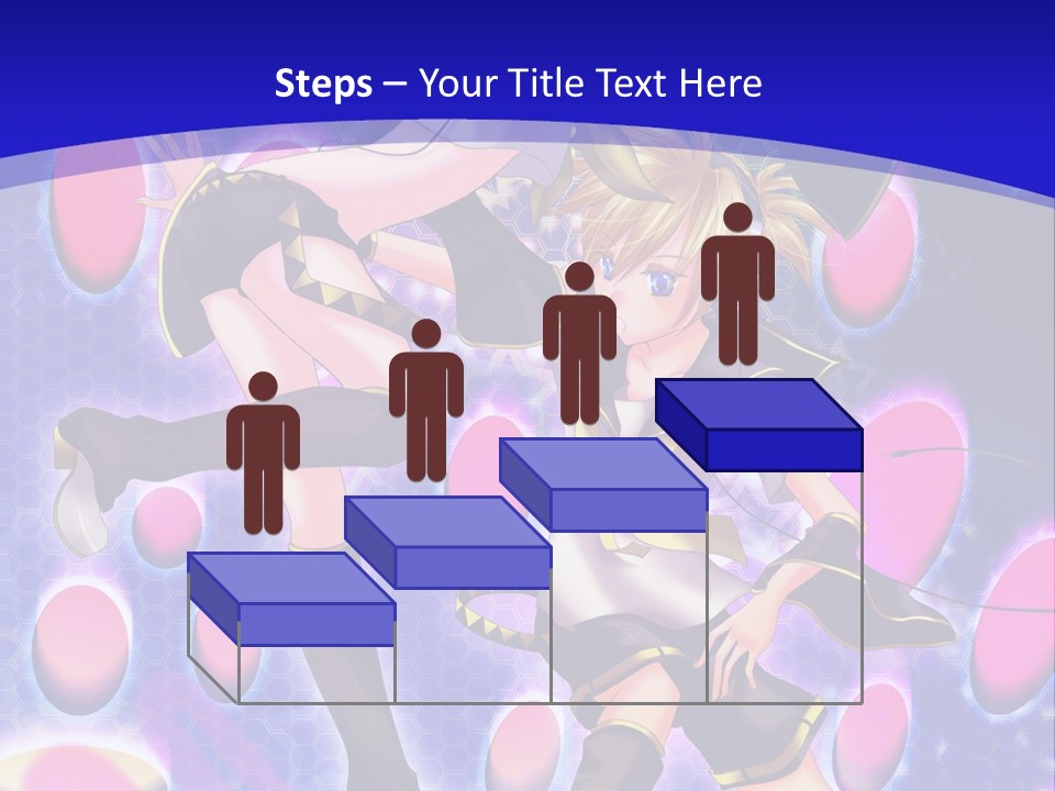 A Couple Of Anime Characters In Front Of A Blue Background PowerPoint Template