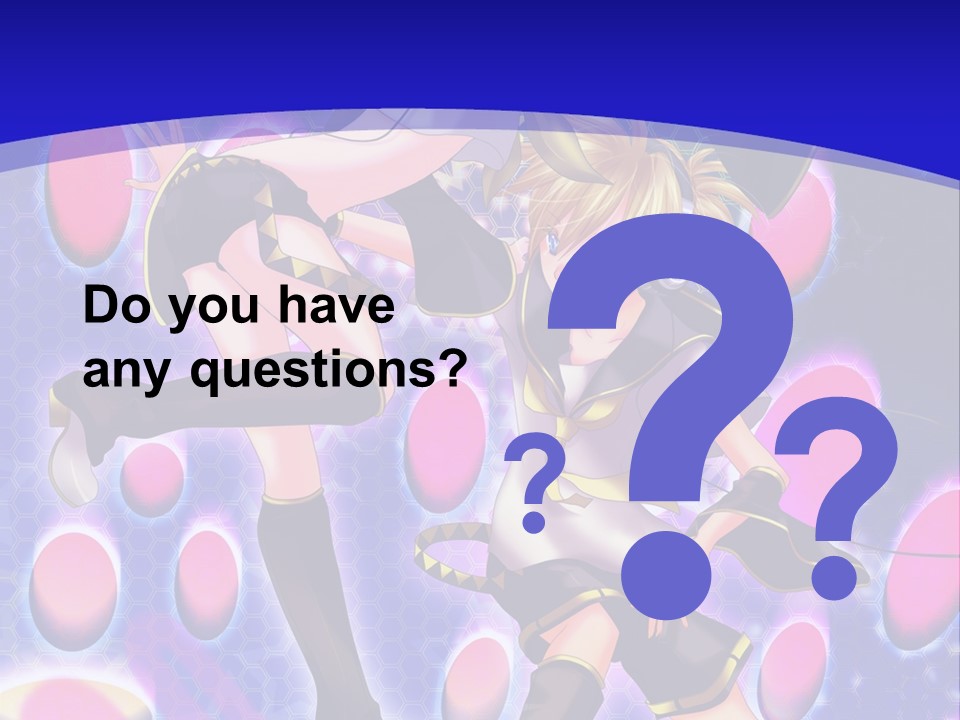 A Couple Of Anime Characters In Front Of A Blue Background PowerPoint Template