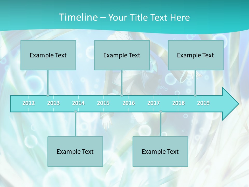 A Woman In A Blue Dress With Bubbles Powerpoint Presentation Template PowerPoint Template