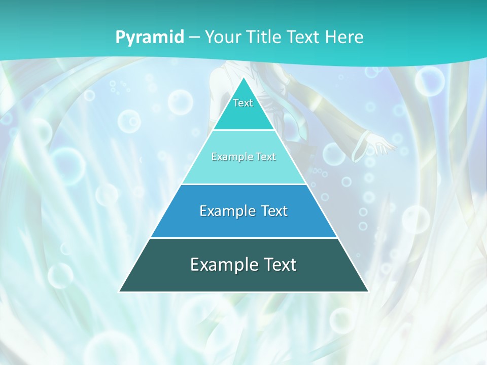 A Woman In A Blue Dress With Bubbles Powerpoint Presentation Template PowerPoint Template