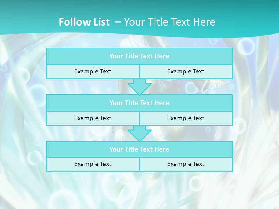 A Woman In A Blue Dress With Bubbles Powerpoint Presentation Template PowerPoint Template