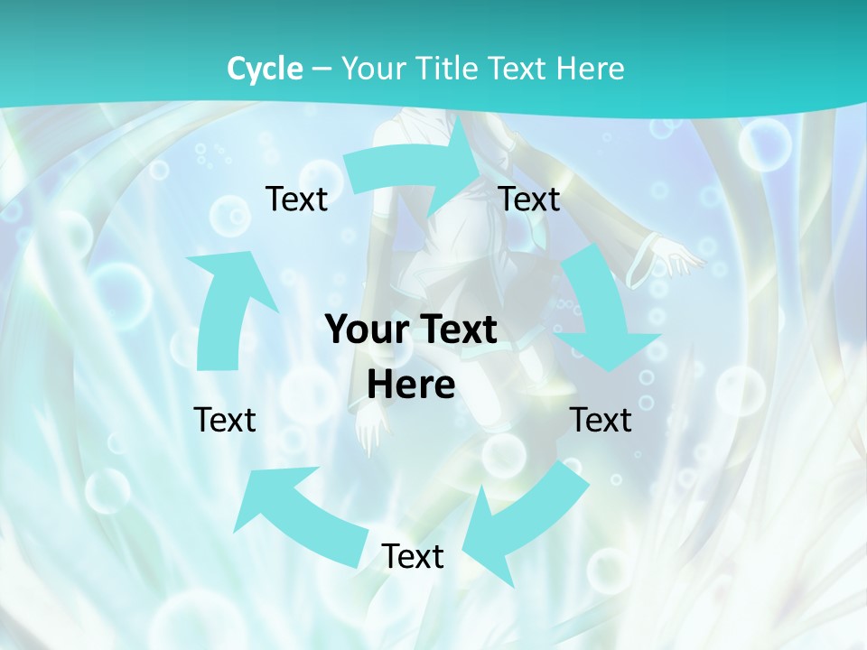 A Woman In A Blue Dress With Bubbles Powerpoint Presentation Template PowerPoint Template