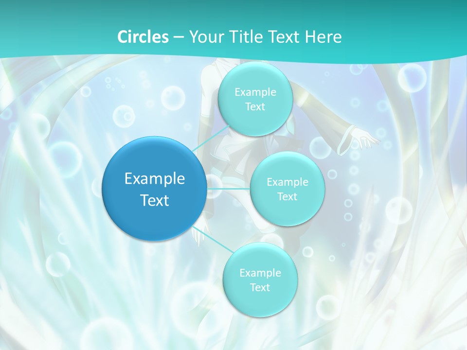 A Woman In A Blue Dress With Bubbles Powerpoint Presentation Template PowerPoint Template