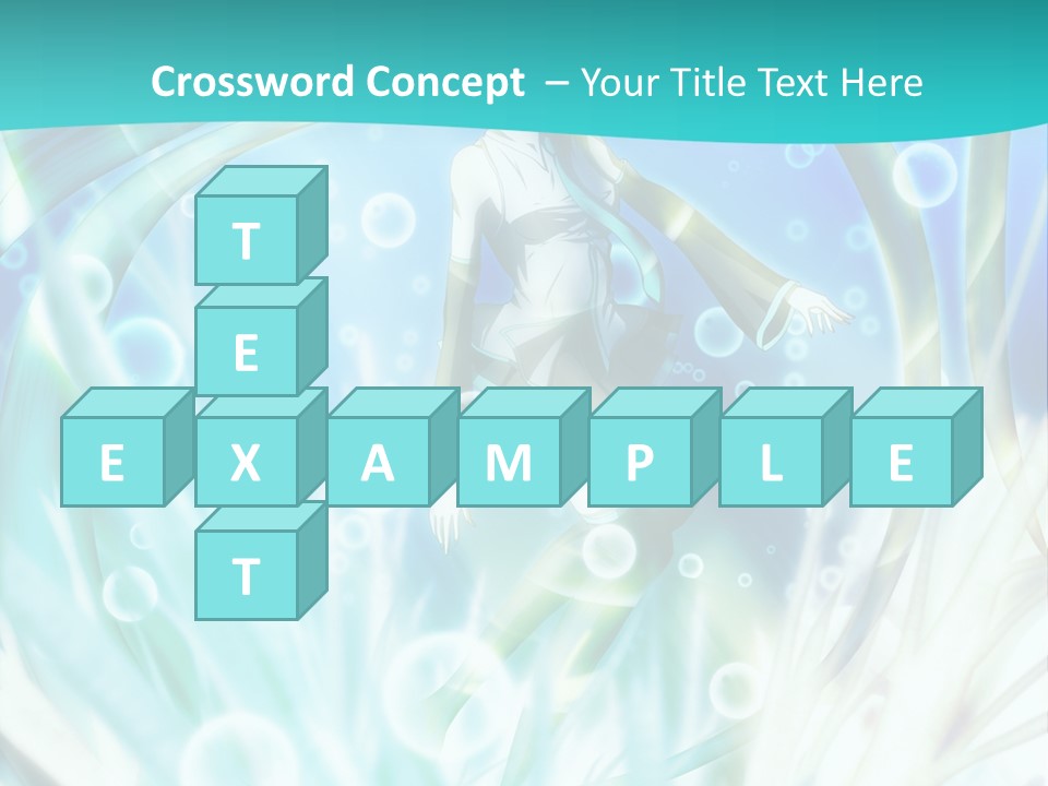 A Woman In A Blue Dress With Bubbles Powerpoint Presentation Template PowerPoint Template