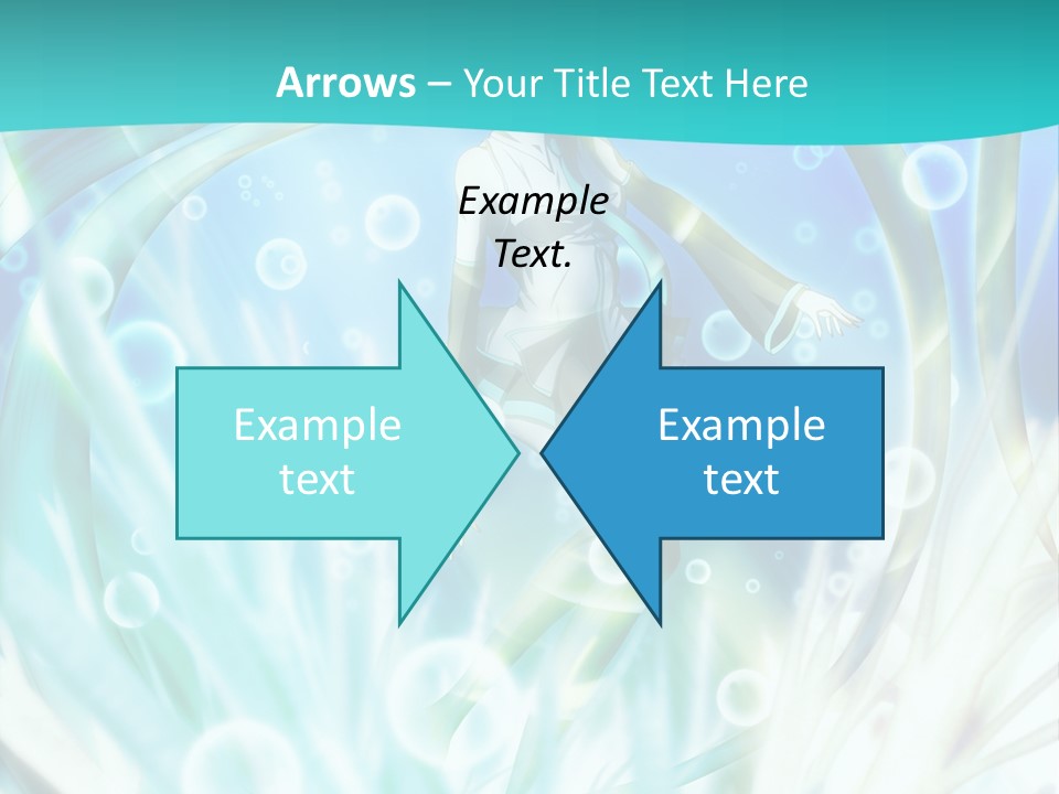 A Woman In A Blue Dress With Bubbles Powerpoint Presentation Template PowerPoint Template