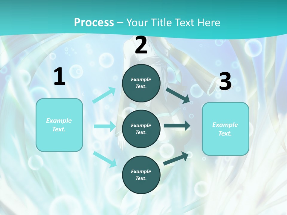 A Woman In A Blue Dress With Bubbles Powerpoint Presentation Template PowerPoint Template