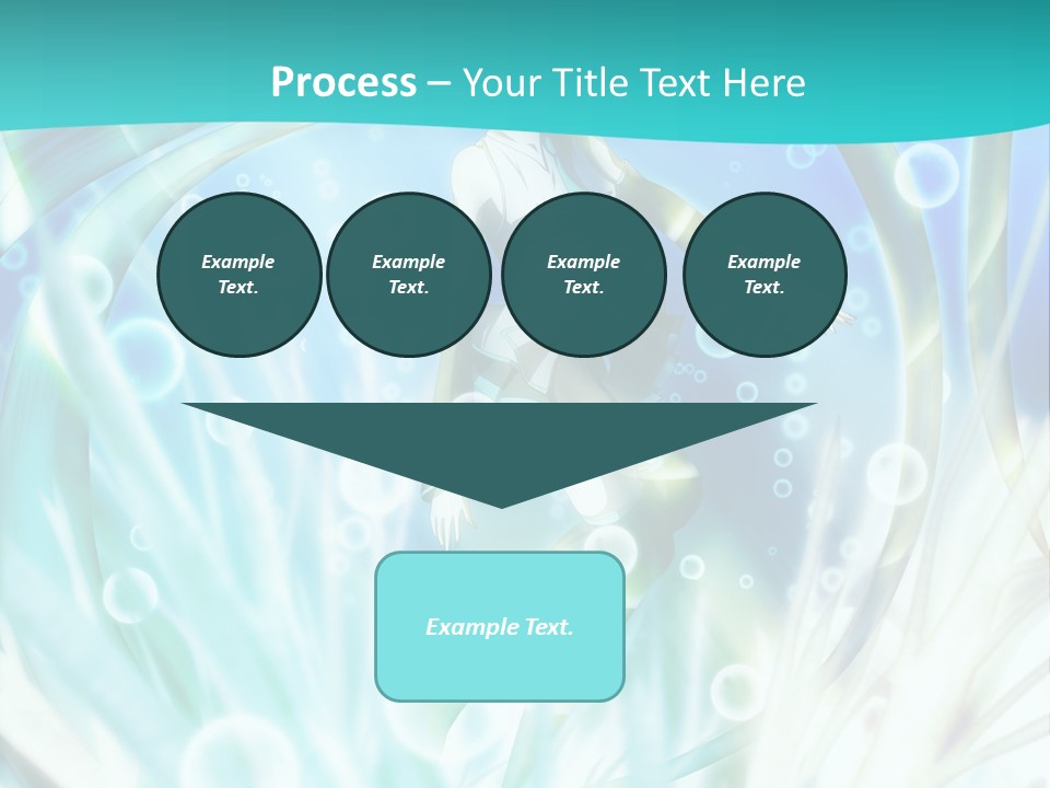 A Woman In A Blue Dress With Bubbles Powerpoint Presentation Template PowerPoint Template