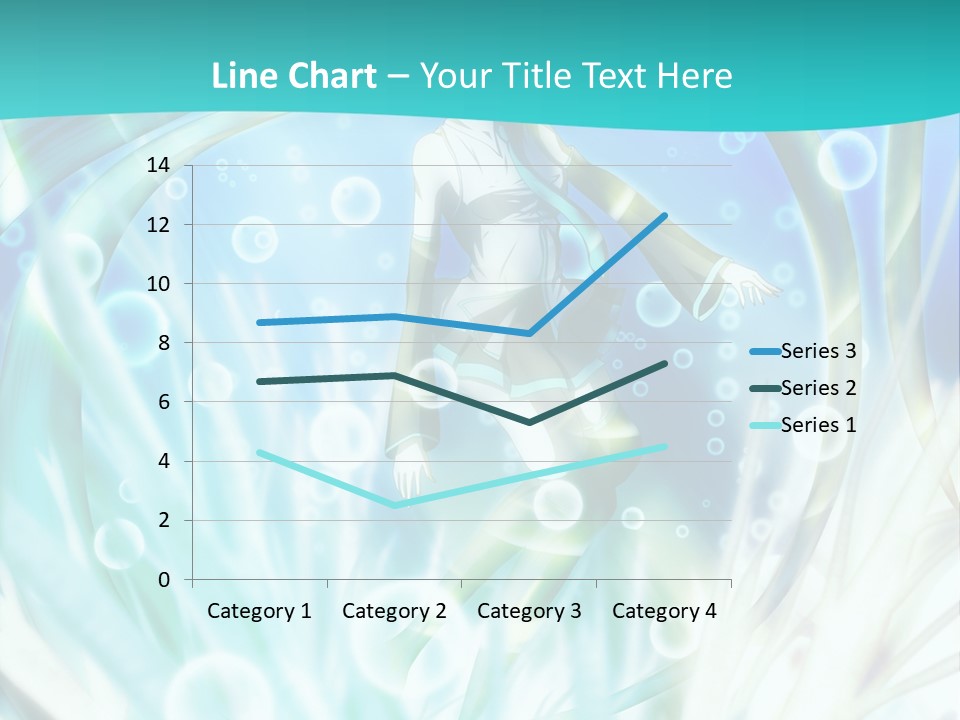 A Woman In A Blue Dress With Bubbles Powerpoint Presentation Template PowerPoint Template