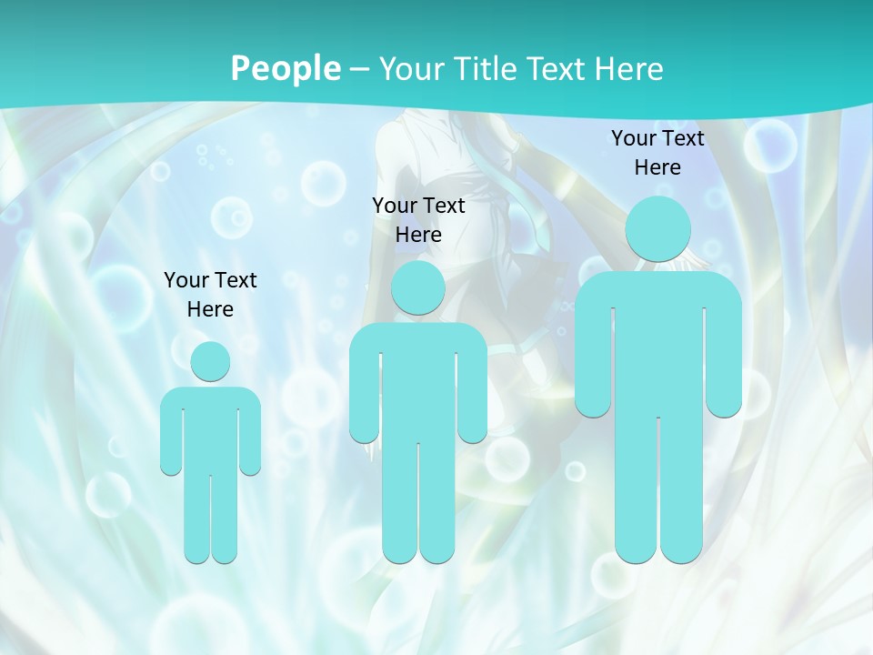 A Woman In A Blue Dress With Bubbles Powerpoint Presentation Template PowerPoint Template