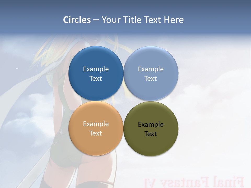 A Woman In A Green Dress Is Standing In The Sky PowerPoint Template