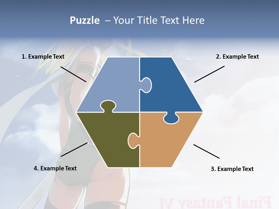 A Woman In A Green Dress Is Standing In The Sky PowerPoint Template