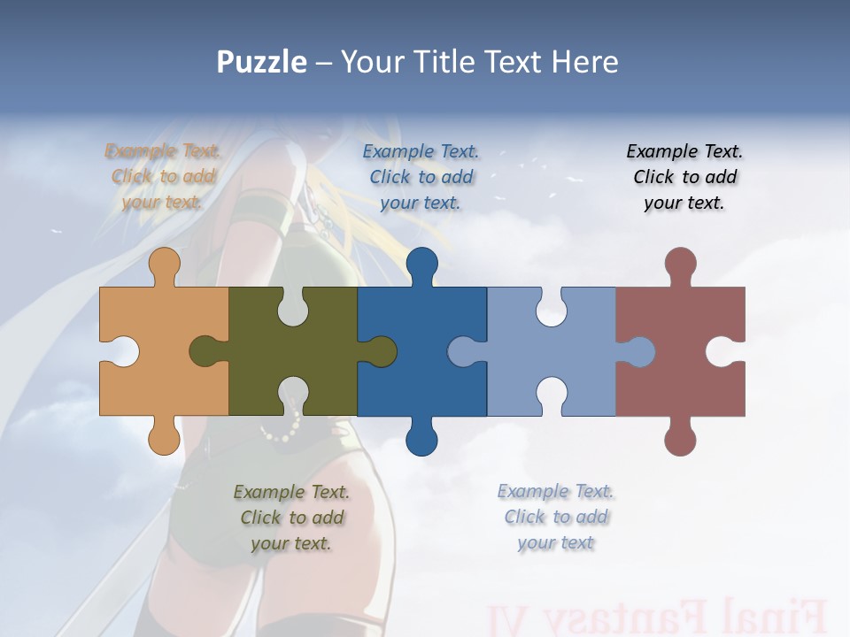 A Woman In A Green Dress Is Standing In The Sky PowerPoint Template