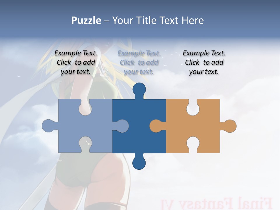 A Woman In A Green Dress Is Standing In The Sky PowerPoint Template