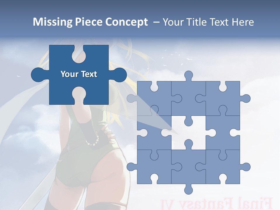 A Woman In A Green Dress Is Standing In The Sky PowerPoint Template