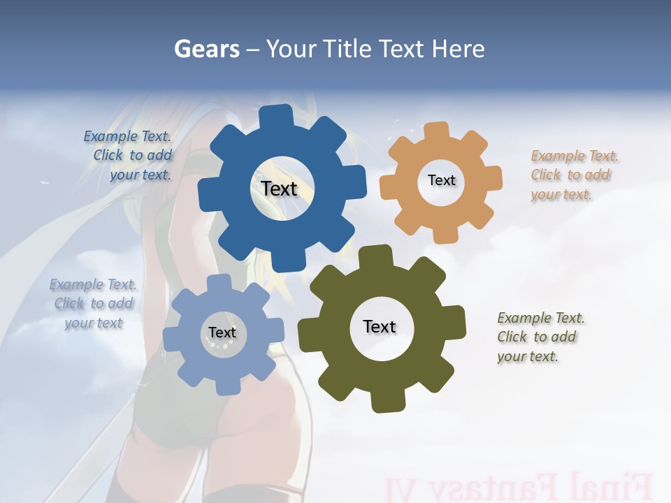 A Woman In A Green Dress Is Standing In The Sky PowerPoint Template