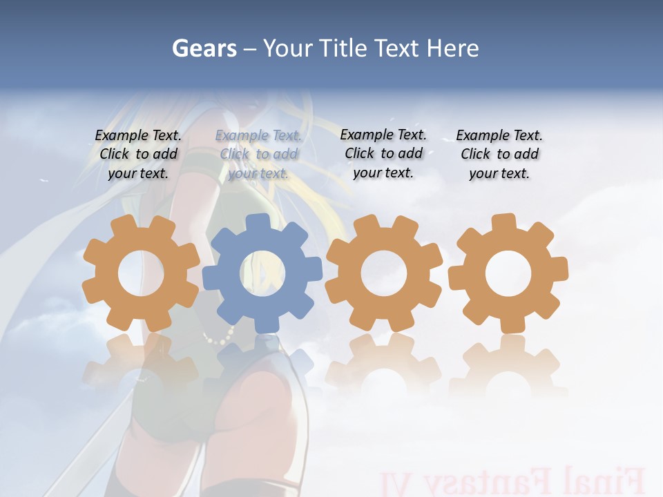 A Woman In A Green Dress Is Standing In The Sky PowerPoint Template