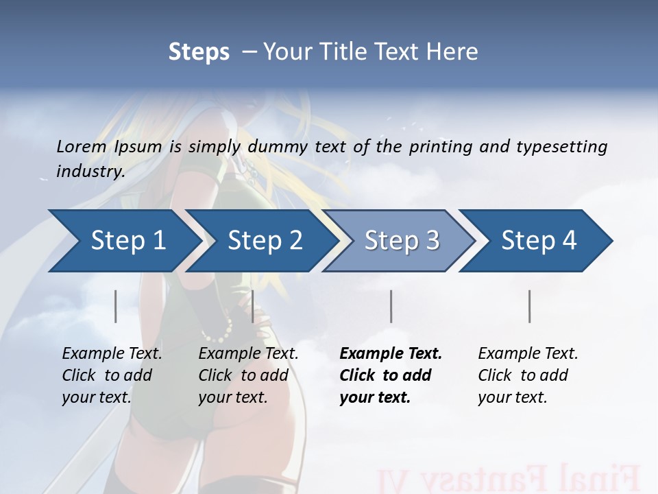 A Woman In A Green Dress Is Standing In The Sky PowerPoint Template