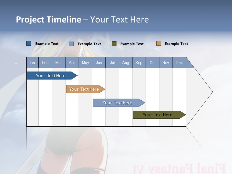 A Woman In A Green Dress Is Standing In The Sky PowerPoint Template