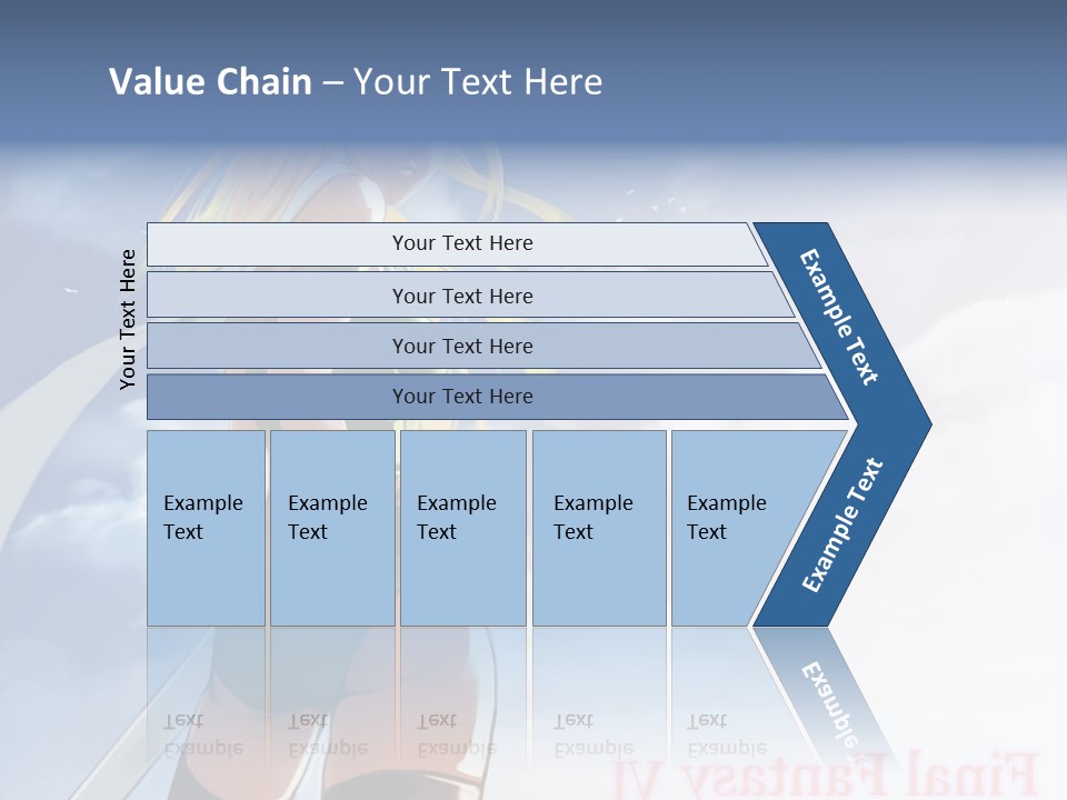 A Woman In A Green Dress Is Standing In The Sky PowerPoint Template