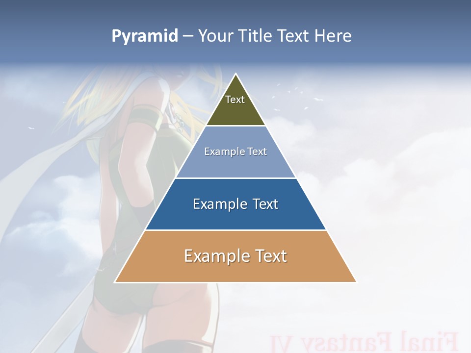 A Woman In A Green Dress Is Standing In The Sky PowerPoint Template