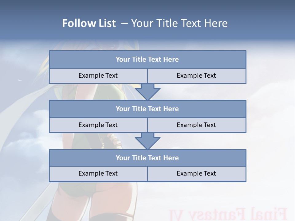 A Woman In A Green Dress Is Standing In The Sky PowerPoint Template