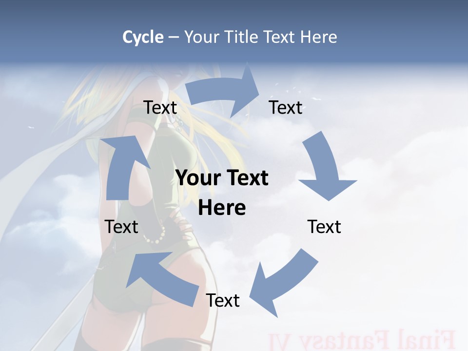 A Woman In A Green Dress Is Standing In The Sky PowerPoint Template