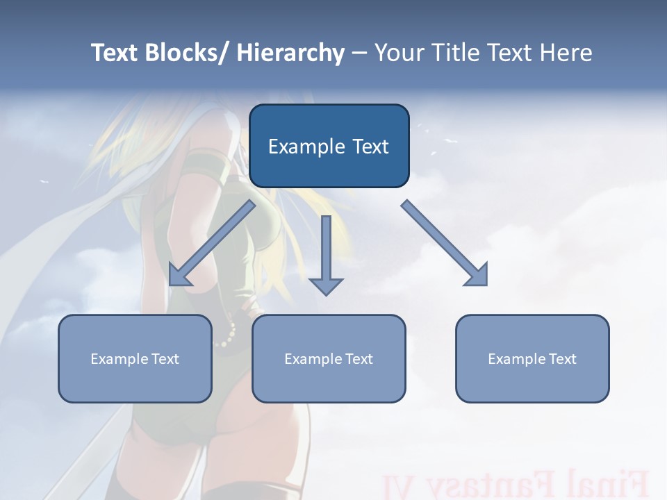 A Woman In A Green Dress Is Standing In The Sky PowerPoint Template