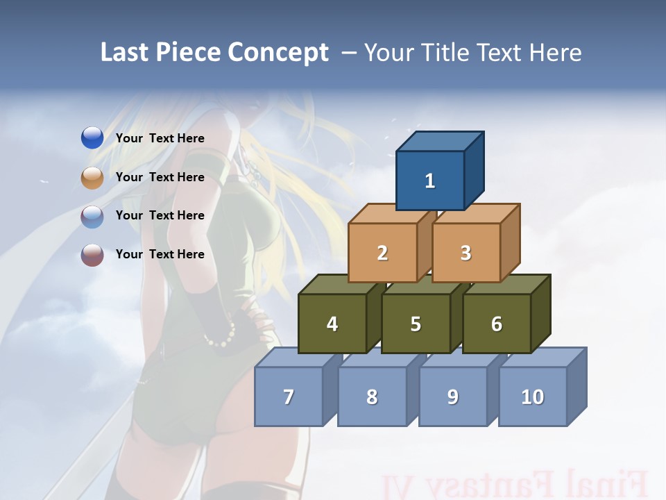 A Woman In A Green Dress Is Standing In The Sky PowerPoint Template