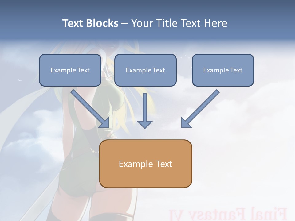 A Woman In A Green Dress Is Standing In The Sky PowerPoint Template