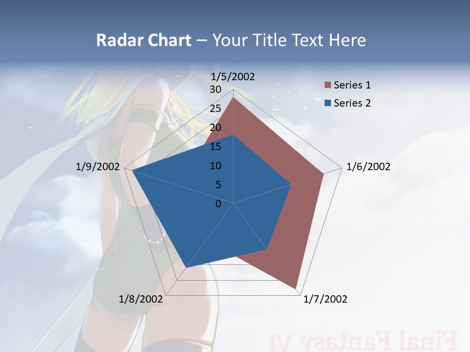 A Woman In A Green Dress Is Standing In The Sky PowerPoint Template