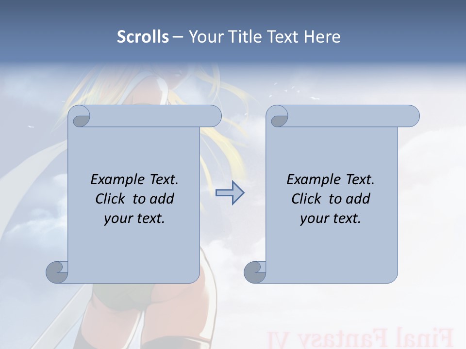 A Woman In A Green Dress Is Standing In The Sky PowerPoint Template