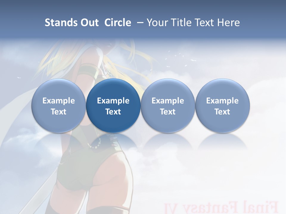 A Woman In A Green Dress Is Standing In The Sky PowerPoint Template