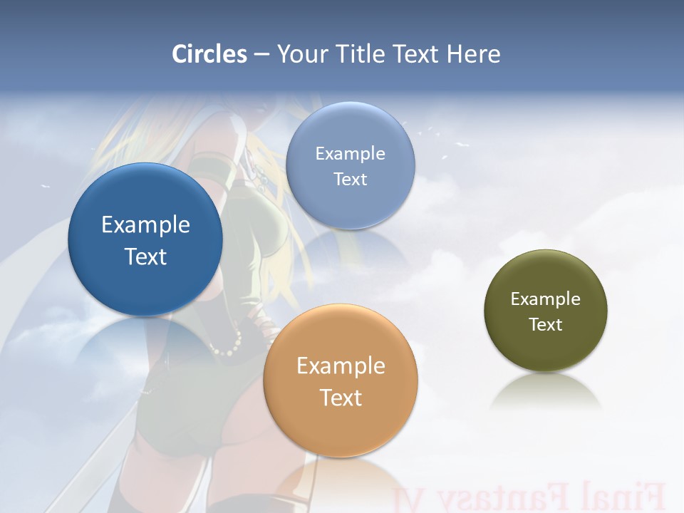 A Woman In A Green Dress Is Standing In The Sky PowerPoint Template