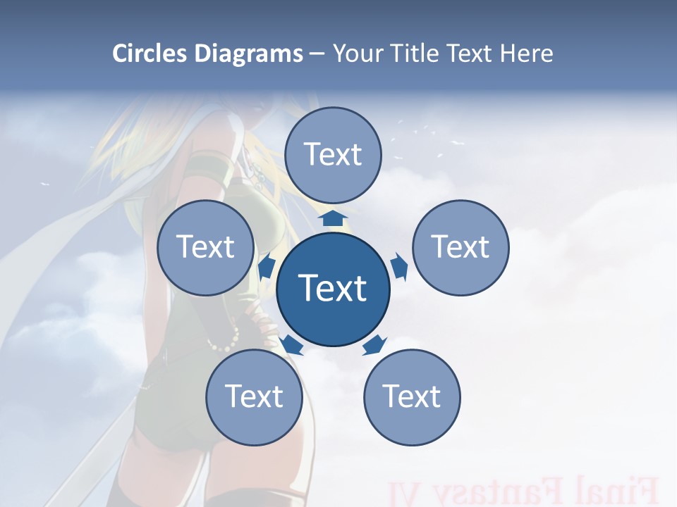 A Woman In A Green Dress Is Standing In The Sky PowerPoint Template