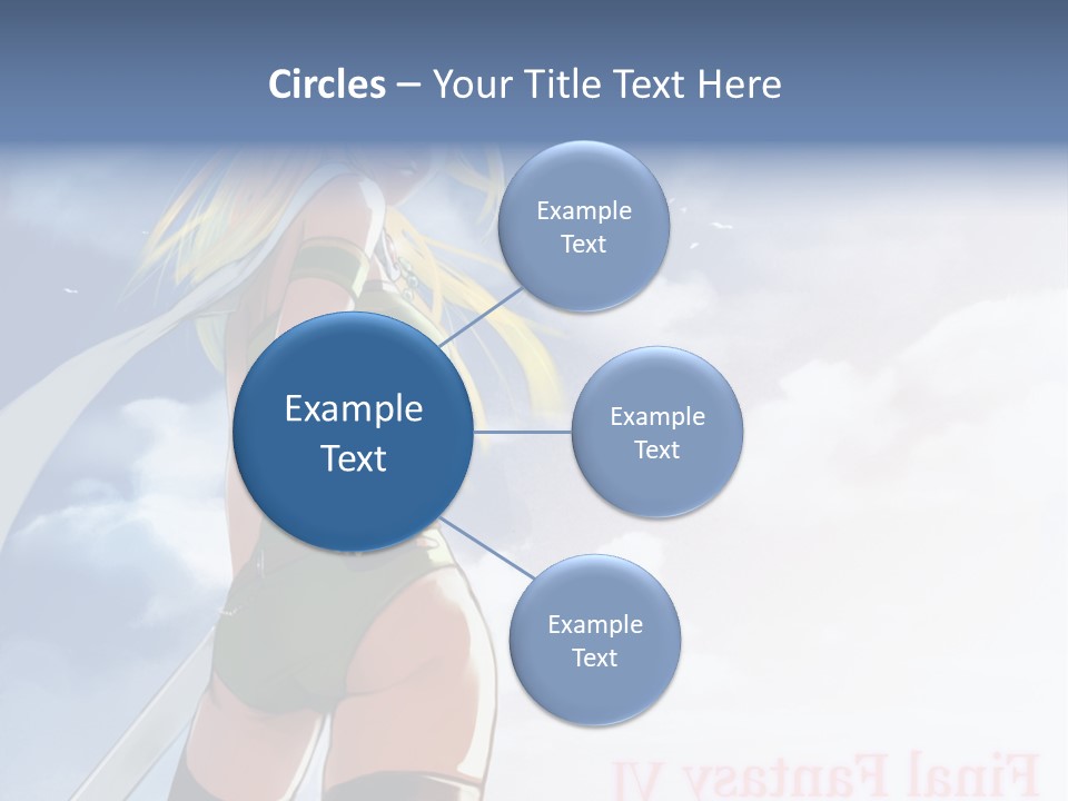 A Woman In A Green Dress Is Standing In The Sky PowerPoint Template