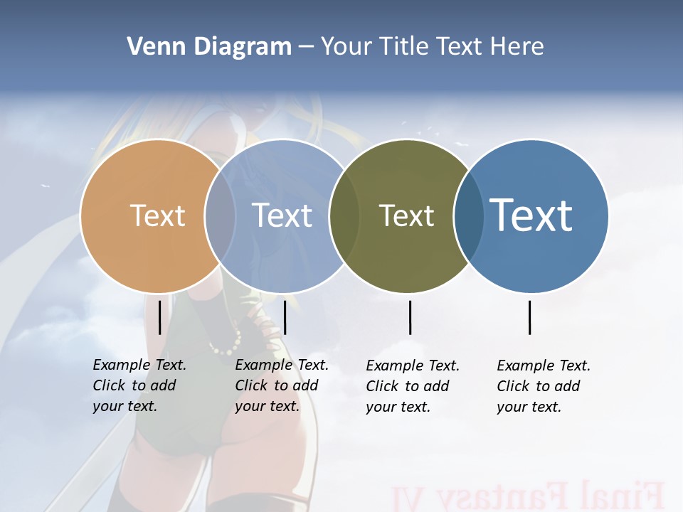 A Woman In A Green Dress Is Standing In The Sky PowerPoint Template