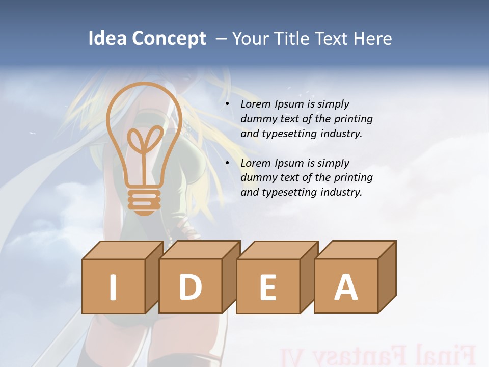 A Woman In A Green Dress Is Standing In The Sky PowerPoint Template