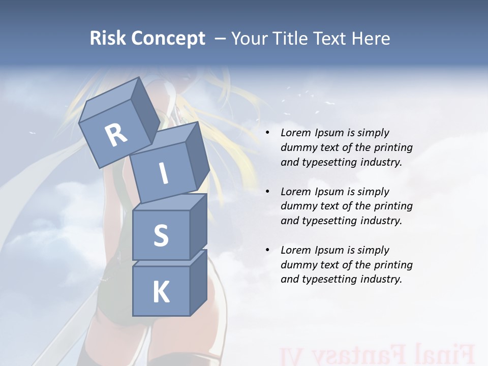 A Woman In A Green Dress Is Standing In The Sky PowerPoint Template