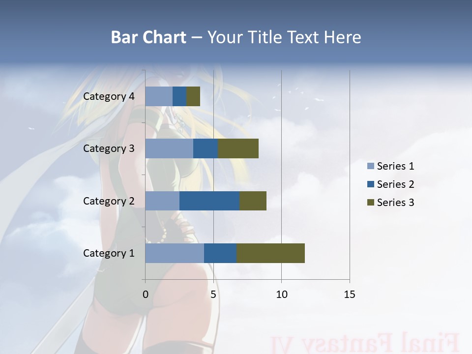 A Woman In A Green Dress Is Standing In The Sky PowerPoint Template