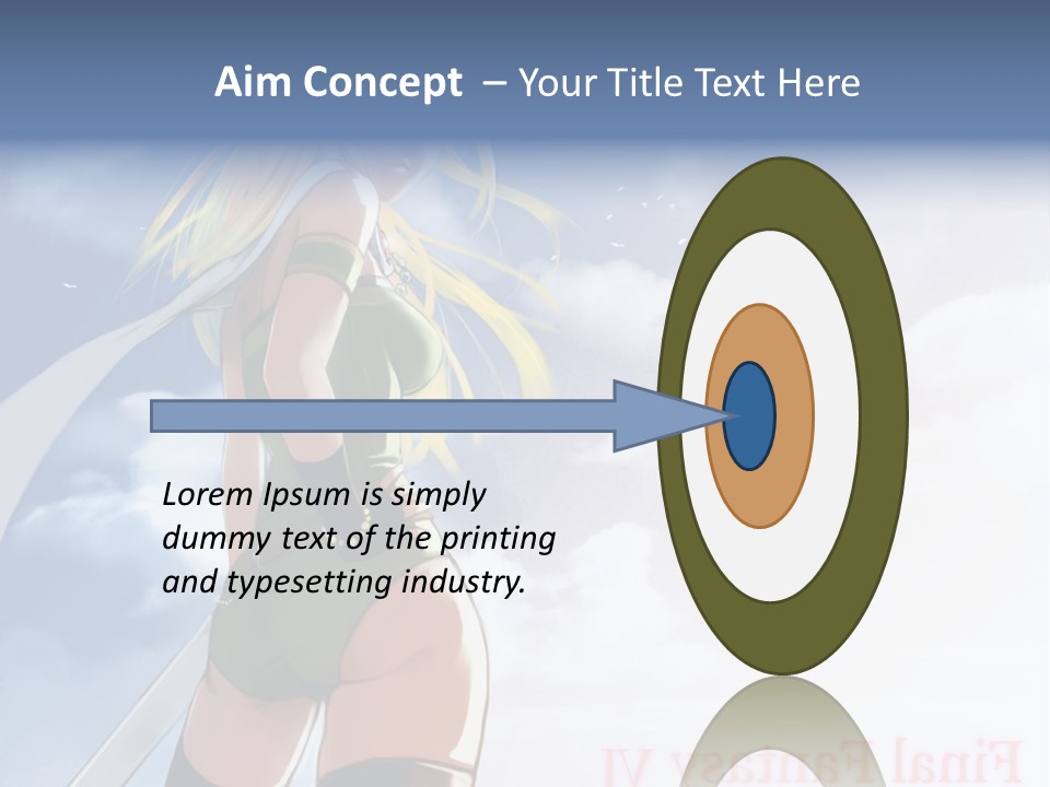 A Woman In A Green Dress Is Standing In The Sky PowerPoint Template