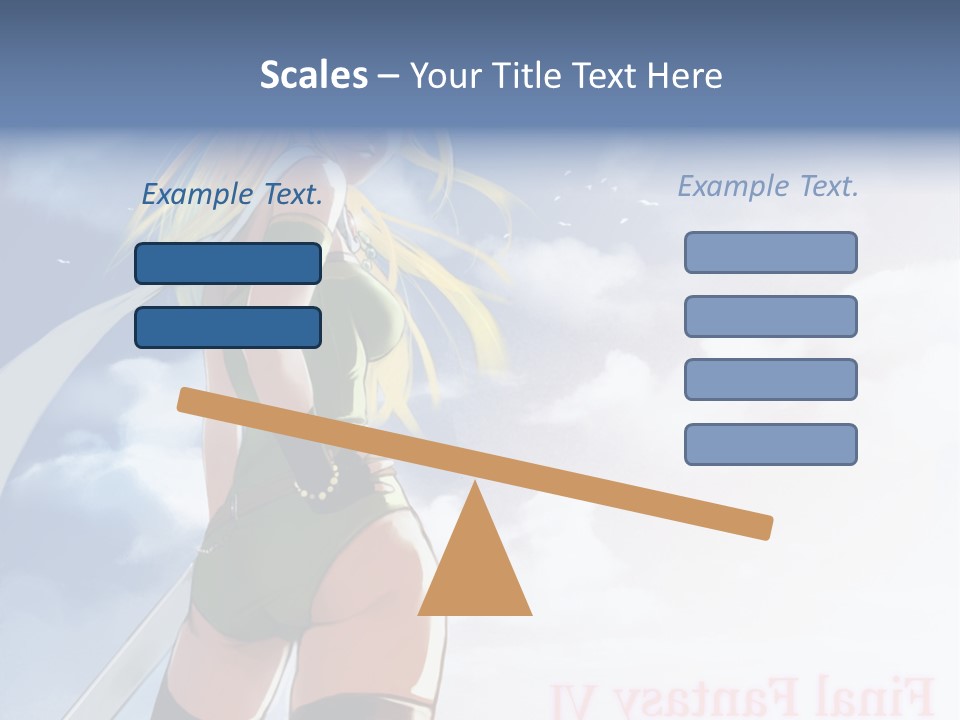 A Woman In A Green Dress Is Standing In The Sky PowerPoint Template