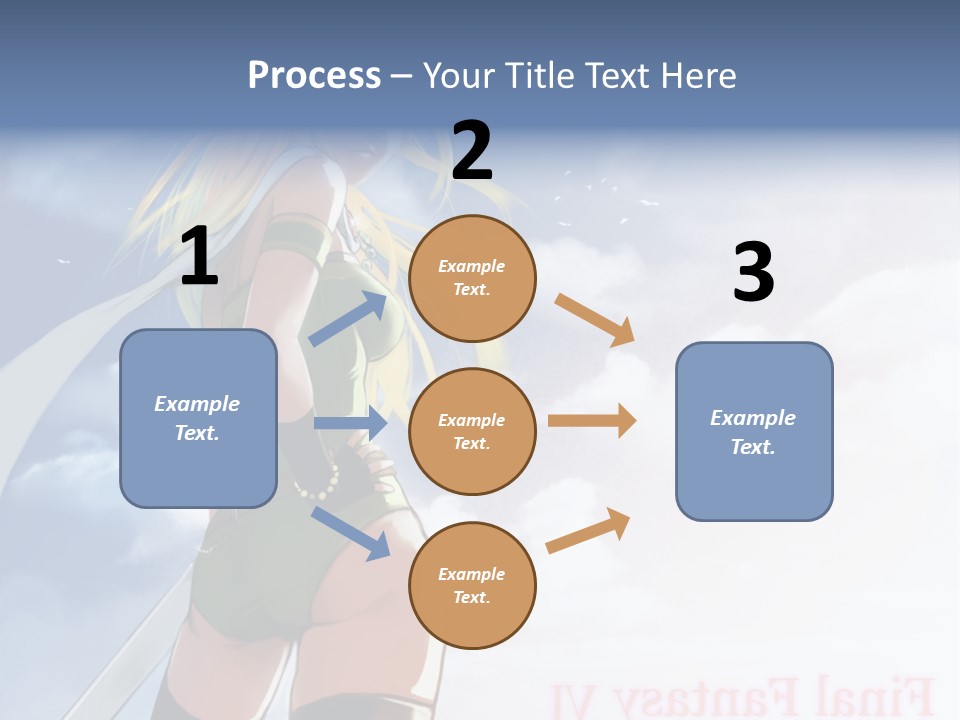 A Woman In A Green Dress Is Standing In The Sky PowerPoint Template
