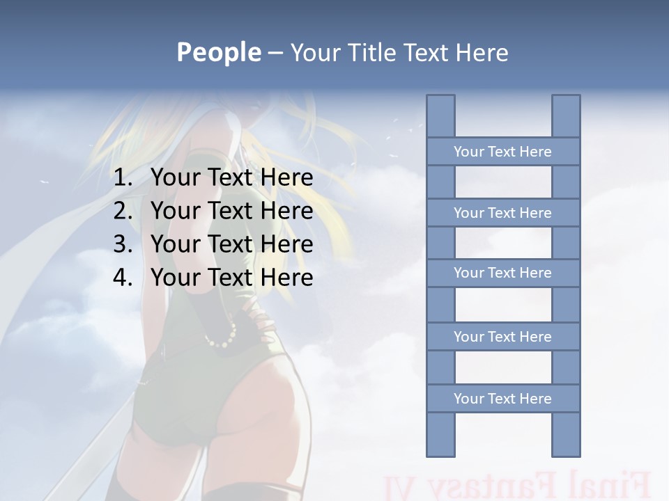 A Woman In A Green Dress Is Standing In The Sky PowerPoint Template